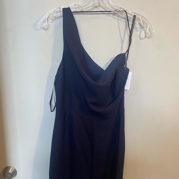 NWT After Six Crepe One Shoulder With Strap Cowl Dress - Picture 5 of 8
